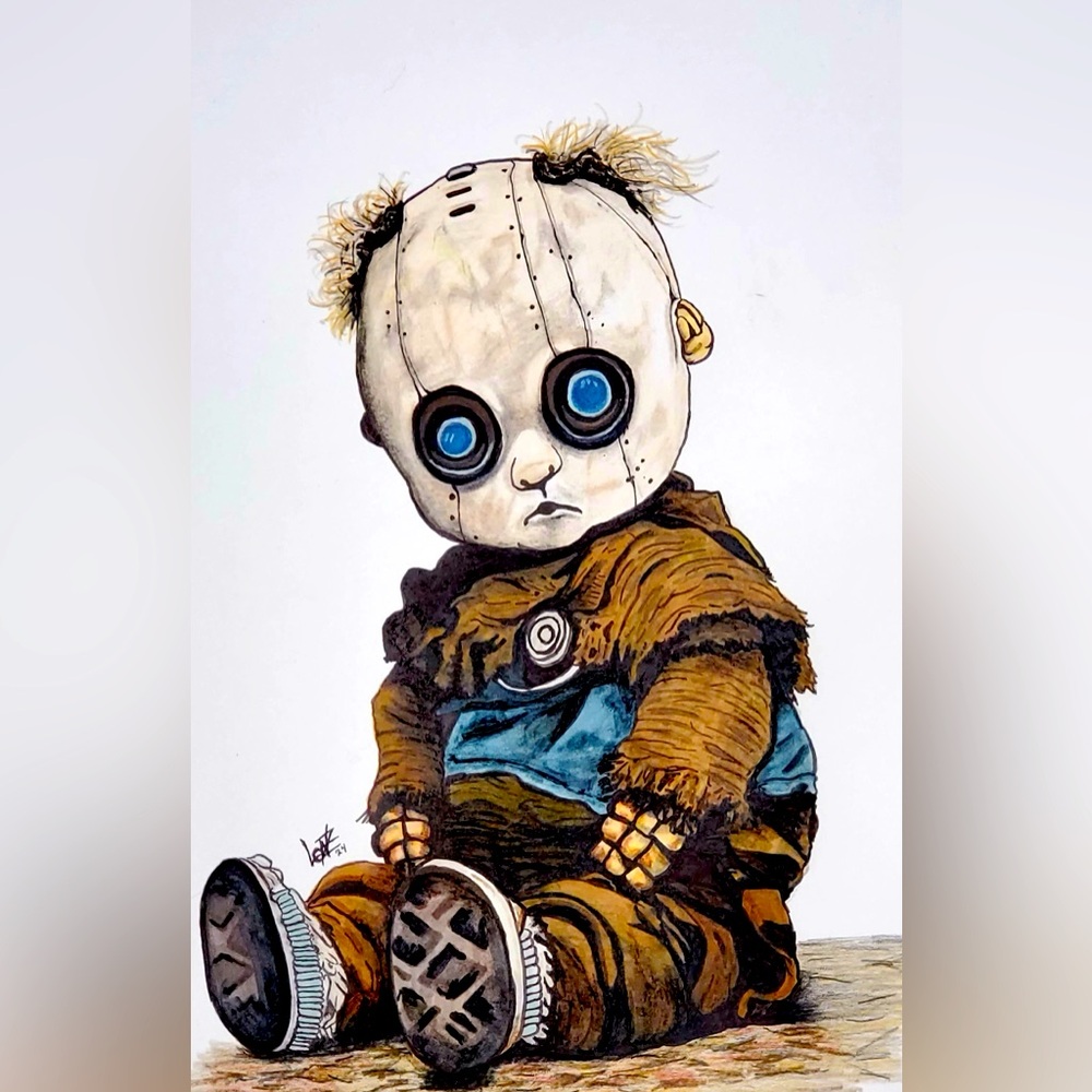 Halloween Creepy Baby Original Artwork